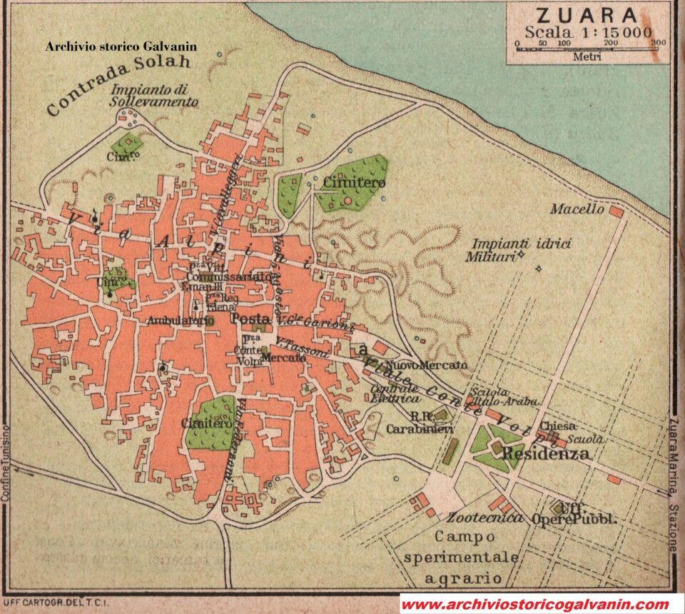 Zuara, mappa zuara, Tripoli zuara, ferrovie coloniali italiane, ferrovia libia